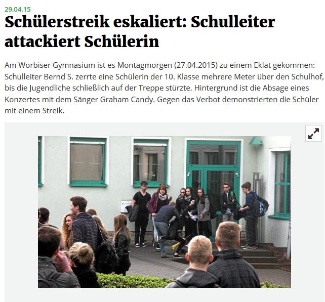 Screenshot vom Bericht der Thüringer Allgemeinen.