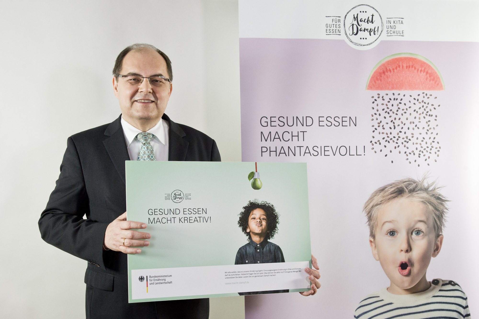 Minister Christian Schmidt stellt seine Kampagne zur Ernährungsbildung vor. Credit: Quelle: BMEL/photothek.net/Michael Gottschalk