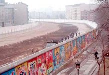 Eine Grenzstreife der DDR am Bethaniendamm in Berlin-Kreuzberg 1986. (Foto: Noir/Wikimedia CC BY-SA 3.0)