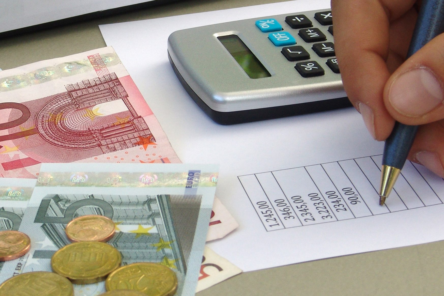 Bargeld, Taschenrechner