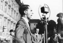 Untersuchungen zu den Reden der führenden Nazis (hier Joseph Goebbels 1932) liegen bereits in größerer Zahl vor. Der Einfluss der Ideologie auf die Alltagssprache ist dagegen kaum untersucht, so die Mannheimer Forscher. Foto: Bundesarchiv / Wikimedia Commons (CC-BY-SA 3.0)