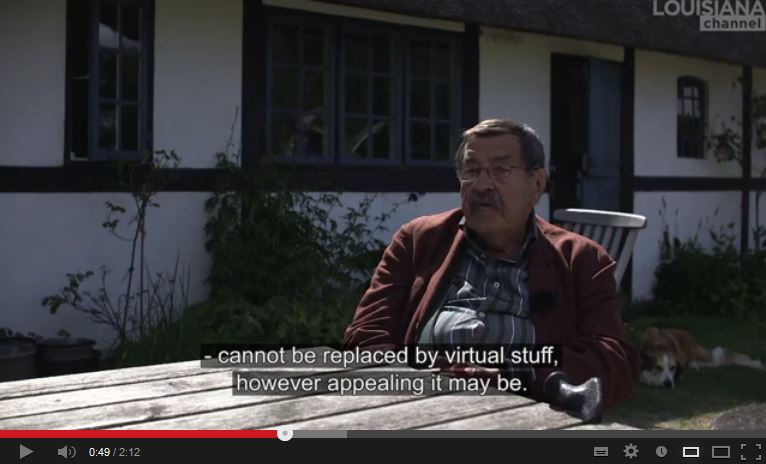 Günter Grass: „Facebook ist Scheißdreck“ Grass im Interview mit dem Louisiana Channel, Screenshot.