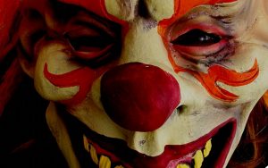Horror-Clown Gesicht in Nahaufnahme