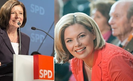 Eine Premiere: Erstmals treten zwei Frauen als Spitzenkandidatinnen in einem Landtagswahlkampf an. (Foto: Rainer Voss und cdurlp/WikimediaCC BY-SA 3.0)