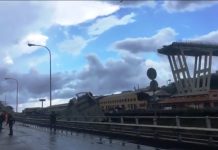 Der eingestürzte Morandi-Viadukt in Genua (Screenshot) Bild: Martina Vesuvio / Wikimedia Commons (CC BY 3.0)