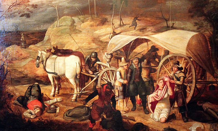 Was können wir heute vom 30-jährigen Krieg lernen? Gemälde von marodierenden Soldaten (Sebastian Vrancx 1647, Deutsches Historisches Museum Berlin). Foto: Wikimedia Commons