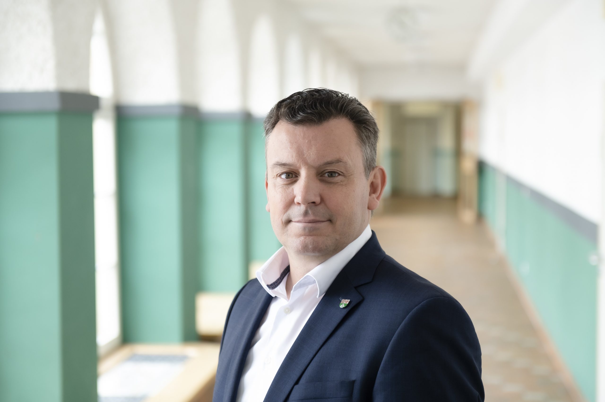 Landrat André Schröder, Iim Berufskolleg Mansfeld-Südharz, Sangerhausen, Sachsen-Anhalt