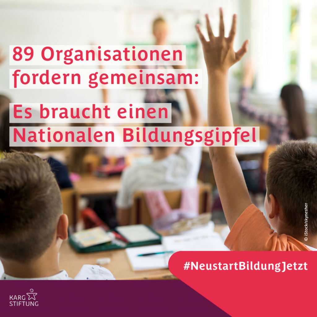 Vergrößertes Bündnis appelliert für einen Nationalen Bildungsgipfel