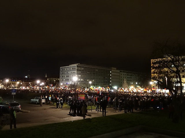 "PEGIDA DRESDEN DEMO 12 Jan 2015 115723972" by Kalispera Dell - http://www.panoramio.com/photo/115723972. Licensed under CC BY 3.0 via Wikimedia Commons - http://commons.wikimedia.org/wiki/File:PEGIDA_DRESDEN_DEMO_12_Jan_2015_115723972.jpg#/media/File:PEGIDA_DRESDEN_DEMO_12_Jan_2015_115723972.jpg