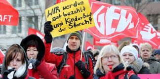 In der vergangenen Woche streikten in Berlin bereits Erzieher und Sozialpädagogen im Rahmen der Tarifrunde des öffentlichen Dienstes der Länder. Foto: GEW Berlin