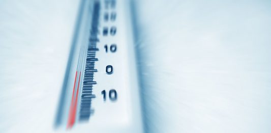 Thermometer bei ca. 0 Grad