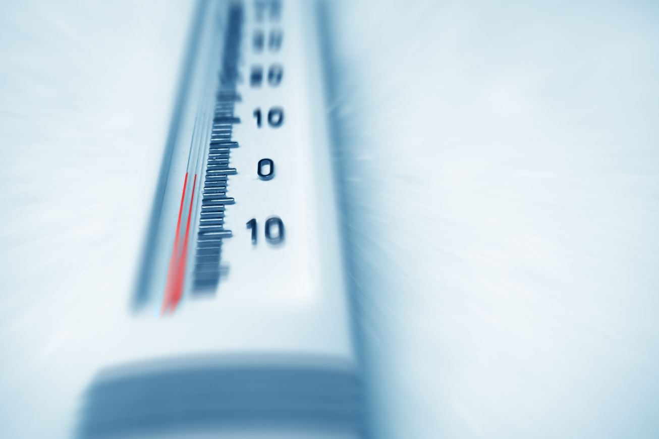 Thermometer bei ca. 0 Grad