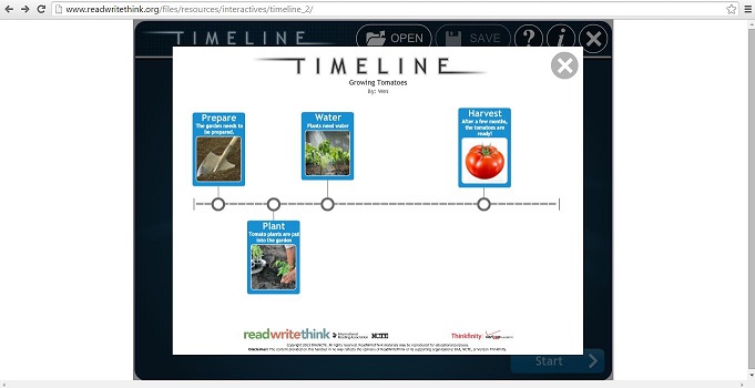 Nutzer können mit dem Programm "Timeline" eigene Zeitleisten erstellen. Screenshot von http://www.readwritethink.org/files/resources/interactives/timeline_2/