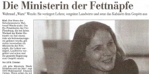 "Die Ministerin der Fettnäpfe", so titelten die "Kieler Nachrichten" schon vor einem Jahr. Screenshot