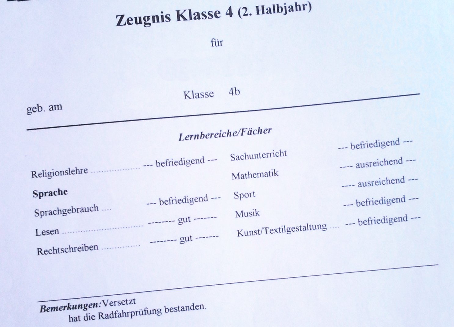 Mit diesem Durchschnitt wird es wahrscheinlich auch in Zukunft schwer, eine Gymnasialempfehlung zu bekommen. Foto: Spacekid /Wikimedia Commons (CC0 1.0)