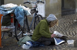 junger Obdachloser (in Kopenhagen)